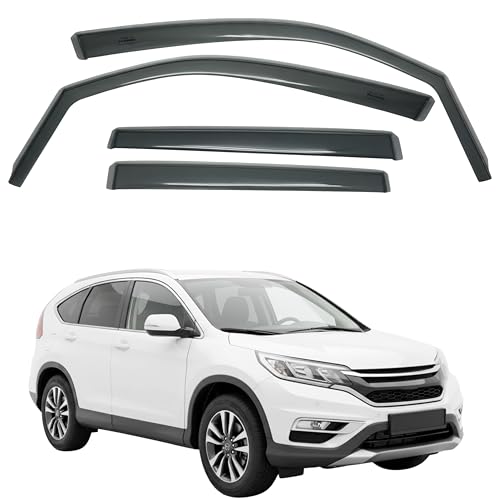 in-Channel Car Window Rain Guard Compatible with Honda CR-V (2012-2016) 4pcs, Taiwan Made Precise & Transparent Car Wind Deflectors No Water Leakage Visors - size: CR-V (for 2012-2016) 4pcs
