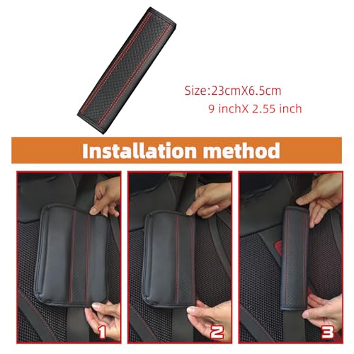 2PCS Car Seat Belt Cover, Soft Shoulder Strap Covers Harness Pads, Safety Leather Seatbelt Comfort Driving Cushion Protect Your Shoulder and Neck Universal for Car, SUV,Truck (Black/Red) - color: Black/Red