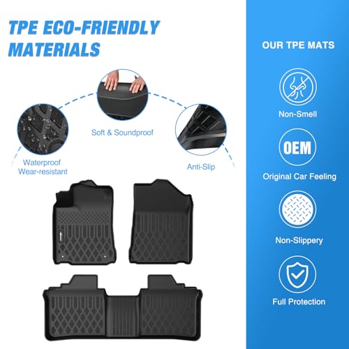 Nilight TPE Floor Mats for Toyota Avalon 2013 2014 2015 2016 2017 2018 All Weather Custom Fit Heavy Duty Floor Liners - size: 2013-2018 Toyota Avalon