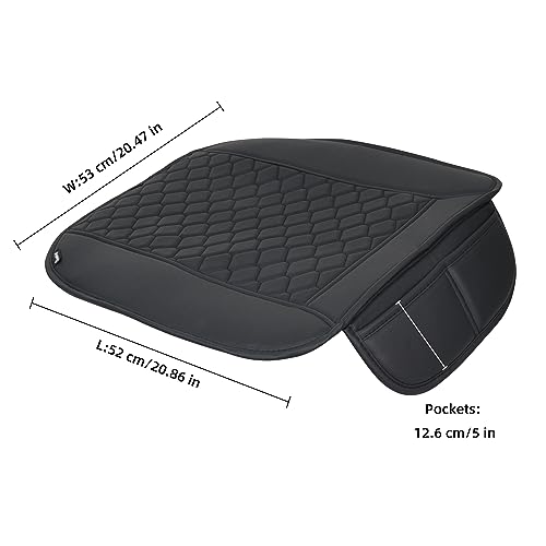 Elantrip Luxury Leather Car Seat Covers, Anti-Slip & Waterproof, Full Protection with Storage - Fits Most Cars, SUV, Trucks(Black, 2-Pack) - color: Black