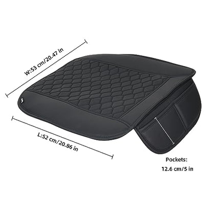 Elantrip Luxury Leather Car Seat Covers, Anti-Slip & Waterproof, Full Protection with Storage - Fits Most Cars, SUV, Trucks(Black, 2-Pack) - color: Black