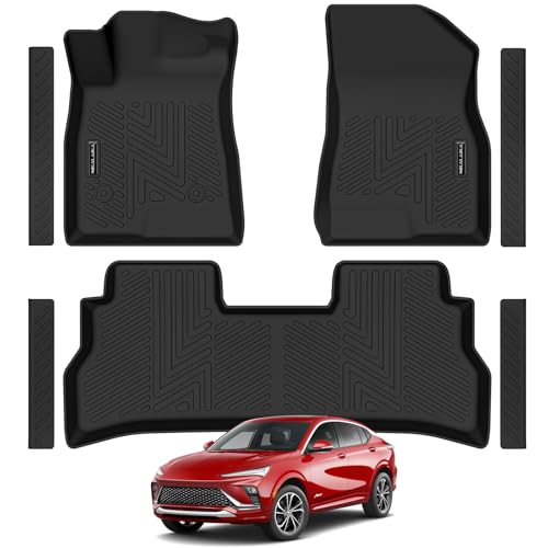 Floor Mats for Buick Envista 2024 2025 2026 All Weather Protection TPE Rubber Floor Liners for Buick Envista 2026 Accessories, Odorless Anti-Slip, 1st & 2nd Row, Black - size: Floor Mats for 2024-2026 Envista
