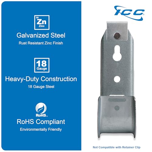 ICC Ceiling Mount J Hook 1-5/16" Without Retainer Clip – Galvanized Steel Cable Management Hooks for Hanging Cable - Rust-Resistant, EIA and TIA Compliant - 1-5/16 Inch 25 Pack - size: 1 5/16 in, style: Ceiling Mount