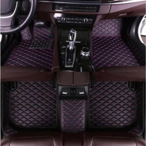 Custom Luxury Leather Car Floor Mats Upgrade Your Car's Interior All-Weather Protection for Cars, SUVs, Trucks Compatible with Automotive Floor Mats (Black Purple) - color: Black Purple