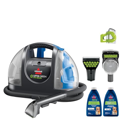 Bissell Little Green Pet Deluxe Portable Carpet Cleaner and Car/Auto Detailer, 3353, Gray/Blue - style: Little Green Deluxe