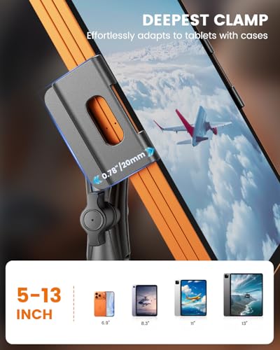 OHLPRO Tablet Holder for Pilot Aircraft Windshield, Anti-Vibration Suction Cup Aviation Mount, Fits 5-13" iPad Pro 12.9, Mini 6, Air & Thick Cases, Heavy Duty for Car Dashboard, Cockpit, Truck - size: for 4.5-12.9'' Device