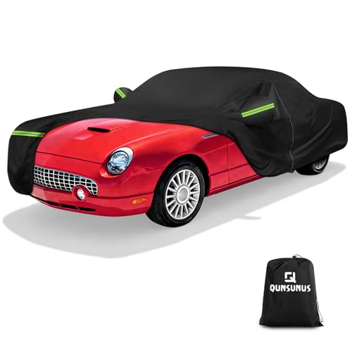 QUNSUNUS Car Cover for Ford Thunderbird 2002-2005, Waterproof Thunderbird Car Covers with Cotton Lining, All Weather Cover with Straps and Zipper for Wind, Sun and Dust Protection - color: for Ford Thunderbird 2002-2005