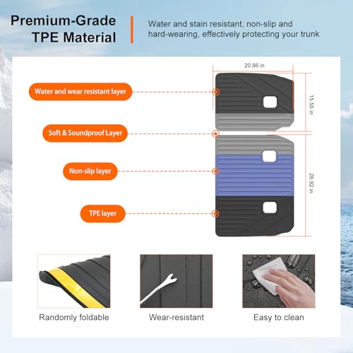 powoq 7 Seats Cargo Mat Compatible with 2016-2026 Dodge Durango Trunk Mat TPE 2nd Back Seat Protector Cargo Liner Trunk Liner Replacement for 2016-2026 Dodge Durango Accessories - color: 7 Seats 2nd Row Backrest Mat