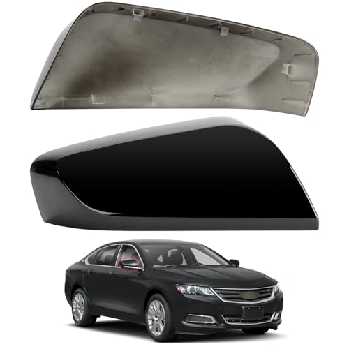 Passenger Side Mirror Cover Replacement for Chevrolet Chevy Impala 2014 2015 2016 2017 2018 2019 2020 - Right Side Mirror Covers, Rear View Mirrors Cap Accessories Black - color: Black, size: Passenger Side (Right)