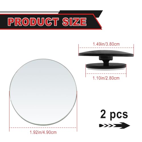 2-Pack Universal HD Blind Spot Mirrors, 360° Adjustable Frameless Convex Rear View Mirror for Cars, Trucks, SUVs, and Vans - Fan Shaped Side Mirrors Car Accessories (Circle) - style: Circle