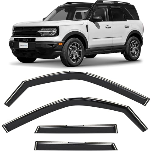 CLIM ART in-Channel Incredibly Durable Rain Guards for Ford Bronco Sport 2021-2026, Original Window Deflectors, Vent Window Visors, Vent Deflector, 4 pcs. - 621484 - color: For Bronco Sport 21-26