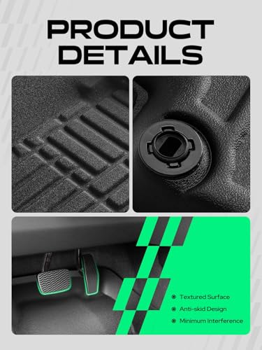 YHTAUTO Automotive All Weather Floor Mats Compatible with Honda CR-V 2012 2013 2014 2015 2016, Only for Carpet Flooring Car Mats Custom Fit TPE Floor Liners Front & Back Seat, Black, Set of 3 - size: 2012-2016