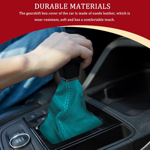 Car Shift Boot Cover, Stick Shift Cover, Suede Leather Manual Automatic Car Shifter Lever Knob Dust Protector, Dustproof Gear Shift Protection Sleeve Gaiter for Sedan Truck (Light Blue) - color: Light Blue