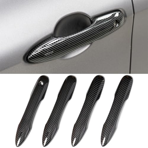 No Adhesive Snap-on Car Door Handle Cover Protector Compatible for Toyota 2018-2020 2021 2022 2023 2024 2025 2026 Camry 2019-2026 Corolla 2019-2022 Avalon 2016-2026 Prius 2020-2024 Venza Accessories - color: 2. Carbon Fiber Grain