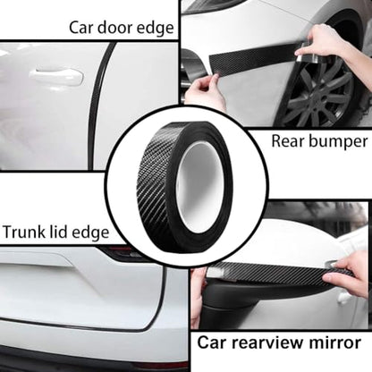 Automotive Car Door Edge Entry Guards Door Sill Protector Strip 5D Carbon Fiber Vinyl Wrap Film Paint Threshold Scuff Plate Protectors Anti-Collision for Most Vehicles (Black, 1.2in*33FT) - size: 1.2in*33FT