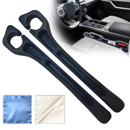 Car Seat Gap Filler Organizer Compatible with All Toyota RAV4 Accessories | Seat Gap Plug Blocker with Storage Slot | Car Screen Cleaning Cloth