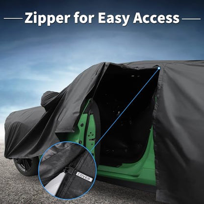 X AUTOHAUX Car Cover for Kia Soul Aluminum Film Outdoor Waterproof Sun Rain Snow Hail Protection with Driver Door Zipper - size: for Kia Soul