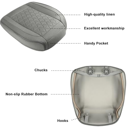 West Llama Linen Front Car Seat Cover Protector Anti-Slip Bottom Seat Cover Fits 95% of Vehicles,Wrapping Around The Bottom,Diamond Pattern(Gray-1Pcs) - color: Diamond Pattern-Gray, size: 1pc