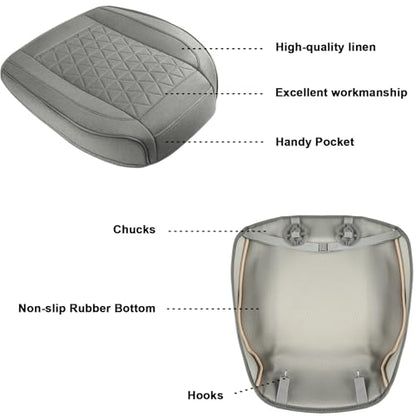 West Llama Linen Front Car Seat Cover Protector Anti-Slip Bottom Seat Cover Fits 95% of Vehicles,Wrapping Around The Bottom,Triangular Pattern(Gray-2Pcs) - color: Triangular Pattern-Gray, size: 2pc