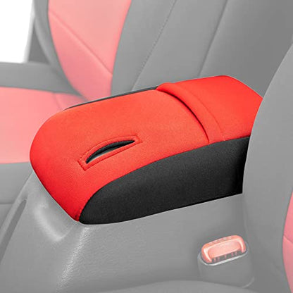 Diver Down Neoprene Center Console Cover - Fits Jeep 1997-2006 TJ Wrangler - Cushioned Armrest Cover - Doesn't Burn Your Elbow - Tight Custom Fit - Comfortable Foam Armrest Pad (97-00 Red) - color: Red, size: 1997-2000 TJ