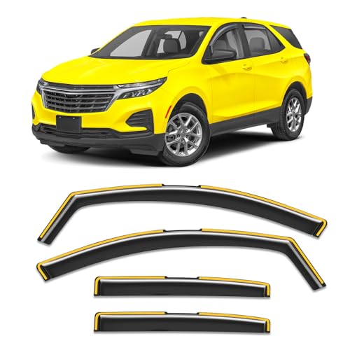 in-Channel Window Rain Guard for Chevy Equinox 2018-2024 Rain Guards Side Window Visors Low Profile Vent Visor Window Deflectors Vent Shades Car Accessories-4PCS - size: Fit for 2018-2024 Chevy Equinox
