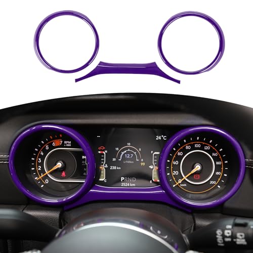 RT-TCZ for Jeep JL Dash Cluster Instrument Panel Insert Gauges Trim Ring Cover for Jeep Wrangler JL JLU Gladiator JT 2018-2023 Purple Interior Accessories 3pcs - color: Purple