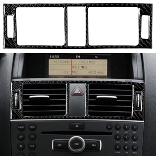 NVCNX Carbon Fiber Compatible with Mercedes-Benz C-Class W204 C300 C350 C63 AMG 2008 2009 2010 2011 Sedan Accessories Car Dash Center Air Vent Cover Interior Trim Sticker Decal Decoration 1PC - color: Dash Center Air Vent Trim - for 2008-2011