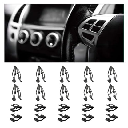 20PCS Car Metal Retainer Clips, Front Console Dashboard Metal Retainer, Car Console Trim Retainer Clip, Automotive Universal Dashboard Retainer Replacement Interior Accessories (Black) - color: 20PCS