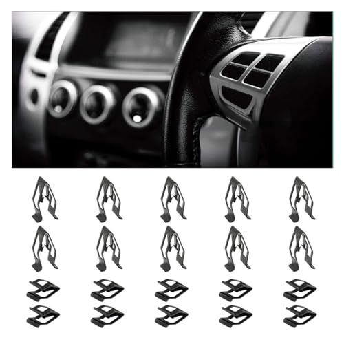 20PCS Car Metal Retainer Clips, Front Console Dashboard Metal Retainer, Car Console Trim Retainer Clip, Automotive Universal Dashboard Retainer Replacement Interior Accessories (Black) - color: 20PCS
