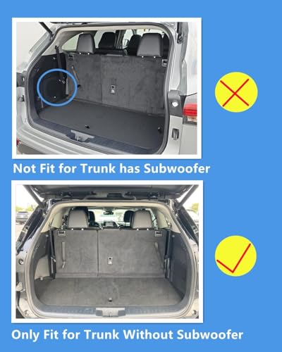 Highlander Cargo Liner - Trunk Mat for 2020-2026 Toyota Highlander 7 Seats (Only Gas), Not Fit Grand Highlander, Only Fits Trunk Has No Subwoofer, Highlander Accessories - size: 2)toyota Highlander 7 Seats 20-24
