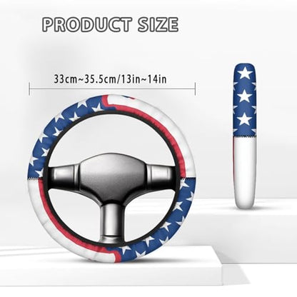 4th of July Steering Wheel Cover Protector Golf Cart Steering Wheel Anti-Slip Club Car Precedent Golf Cart Steering Wheel Cover Odorless Auto Steering Wheel Wrap for Winter - color: 4th of July Print
