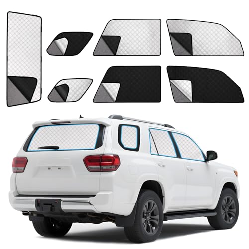 ZATOTOO Car Window Shades for Toyota 4Runner 2017-2024 Sun Shade for Side Window & Rear Windshield Double Layer for Privacy Protection UV Heat Insulation for Camping Nap Parking(No Front Windshield) - size: 4runner-(17-24)