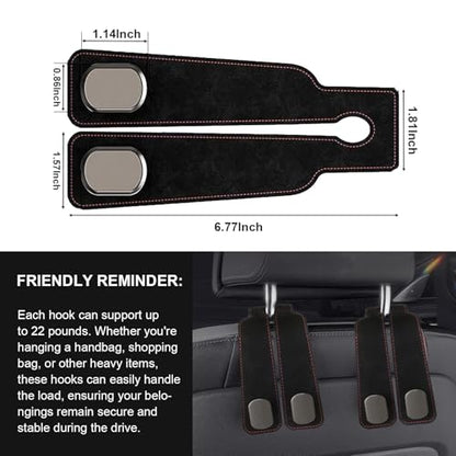 2 Pack Car Back Seat Headrest Hook for Car Handbag Clothes Coats Grocery Bags Car Interior Accessories