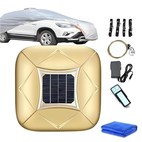 Car Cover Waterproof All Weather Windproof Snowproof Protection Outdoor Indoor Full Car Cover, Automatic with Remote Control with Solar Charging (Gold,YXL) - color: Gold, size: YXL