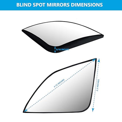 Convex Stick On Custom Fitted Blind Spot Mirrors Compatible With Toyota Camry 2018-2025- Engineered to Provide A Wider View