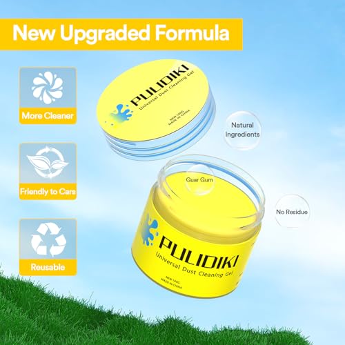 PULIDIKI Car Cleaning Gel Detailing Kit Clean Putty Gel Reusable Auto Detail Tools Car Slime Cleaner Cleaning Supplies, Dust Remover Gifts for Men Women Yellow - color: Yellow