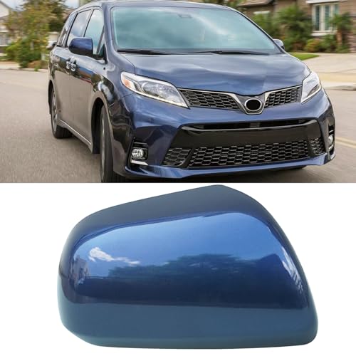 Moonlinks Compatible with Toyota Sienna 2012 2013 2014 2015 2016 2017 2018 2019 2020 Right Passenger Side Mirror Cover Replacement, Blue Right Side Clip-on Mirror Cap Replaces for 87915-08021-J0 - color: Right Blue