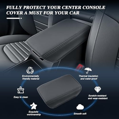 BIBIBO for 2025 2026 Kia K4 Center Console Cover 2025-2026 Kia K4/2026 Kia K4 Hatchback Arm Rest Cover 2025 Kia K4 Accessories 2025 K4 Hatchback Armrest Pad - color: Black-for 2025+Kia K4 (Thin)