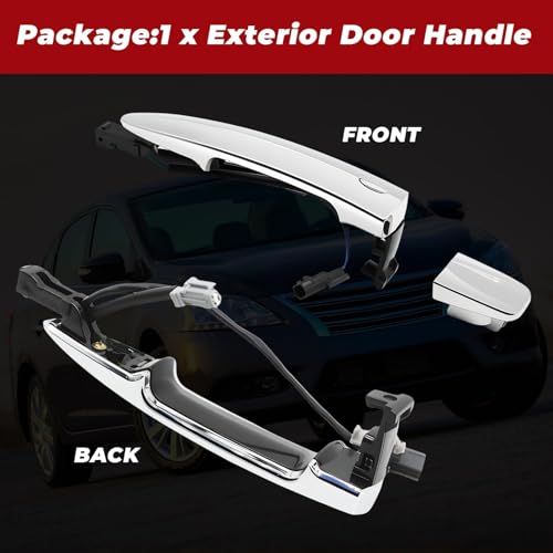 Nakkaa Exterior Door Handle Front Right Compatible with Sentra 2013-2019 Maxima 2009-2014 Murano 2009-2014 Leaf S 2013-2014 826469N00A 806461AA0A Passenger Side Without Key Hole Chrome