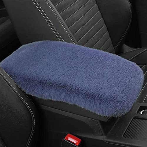 Fluffy Furry Armrest Cover for Car, Auto Center Console Cover Pad Car Soft Console Pad Wool Fur Armrest Seat Box Cover Protector Universal Fit for Most Vehicle, SUV (Gray) - color: Gary