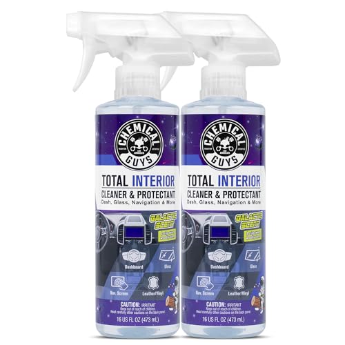 Chemical Guys Total Interior Cleaner & Protectant - 2 Pack (16 oz Each) All-in-One Car Interior Cleaner for Dash, Seats, Carpet, Glass, Vinyl, Leather, and Plastic - Galactic Scent - size: 16 Fl Oz (Pack of 2)