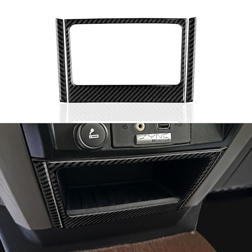 Youtaiche Car Center Console Bottom Storage Box Panel Carbon Fiber Decal Sticker Interior Trim Cover for Ford F150 2009 2010 2011 2012 2013 2014 Accessories (Style A) - color: Console Bottom Storage Box, a