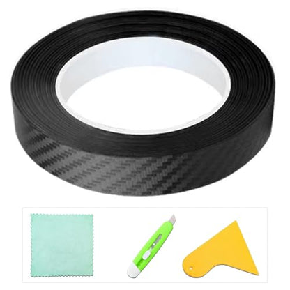 Carbon Fiber Vinyl Wrap for Cars Door Protector Edge Guards 0.5mm Thick 33ft Length Multi Width Options Universal Fit Hood Trunk Dashboard Motorcycle More (1.2In x 33Ft) - size: 1.2In x 33Ft (0.5mm)