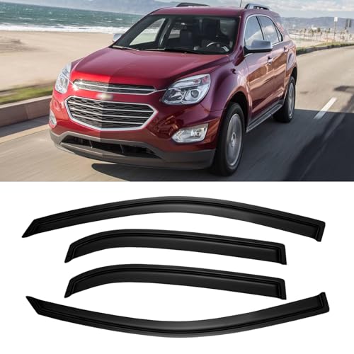 Window Rain Guards for 2010-2017 Chevy Equinox, Window Visor Guard Vent Wind Shade Deflector Rain Shield Protector Sun Visor for 10-17 Equinox 2011 2012 2013 2014 2015 2016,Outside-Mount, 4 Pieces - size: For 10-17 Equinox