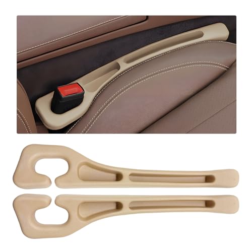 Sun Walker 2 PCS Car Seat Gap Filler Organizer, No Drop Vehicle Console Side Gap Filler with Storage Slot, Universal Seam Plug Organizer Between Seat & Console, Car Accessories (Beige) - color: Beige