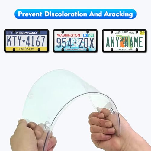 Black 2PC Personalized License Plate Frame with Matching Screw Cap Screws for Easy Installation