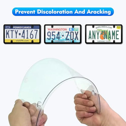 Black 2PC Personalized License Plate Frame with Matching Screw Cap Screws for Easy Installation
