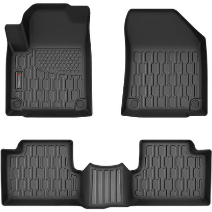 Floor Mats Compatible with 2016-2023 Jeep Cherokee (Not for Grand Cherokee), All Weather TPE Floor Liners, Custom Fit Car mats, 1st & 2nd Row, Black - style: Jeep Cherokee 2016-2023