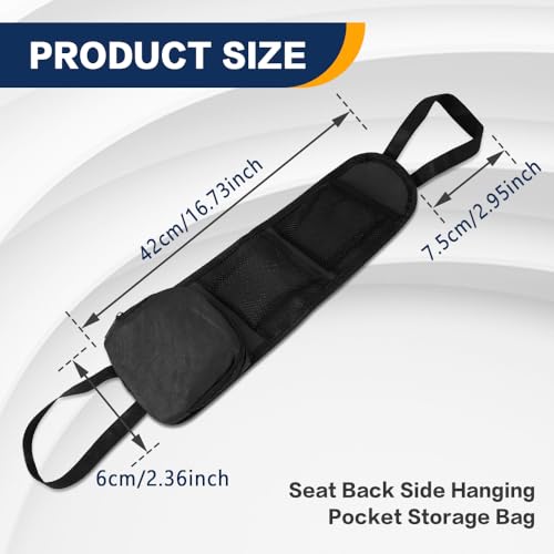 2PS Car Seat Side Organizer, Auto Seat Storage Hanging Bag, Multifunctional Vehicle Mesh Pocket Hold, Car Accessories Car Organizer Can Hold Phone, Wallet, Glasses for Most Cars - color: Black