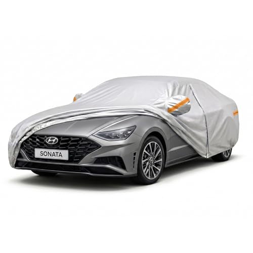 All-Weather Hyundai Sonata Car Cover Waterproof Heavy Duty Custom Fit for 1999-2026 Hyundai Sonata GLS LX SE Limited Sport Eco SEL SEL Plus N Line Hybrid - size: Hyundai Sonata
